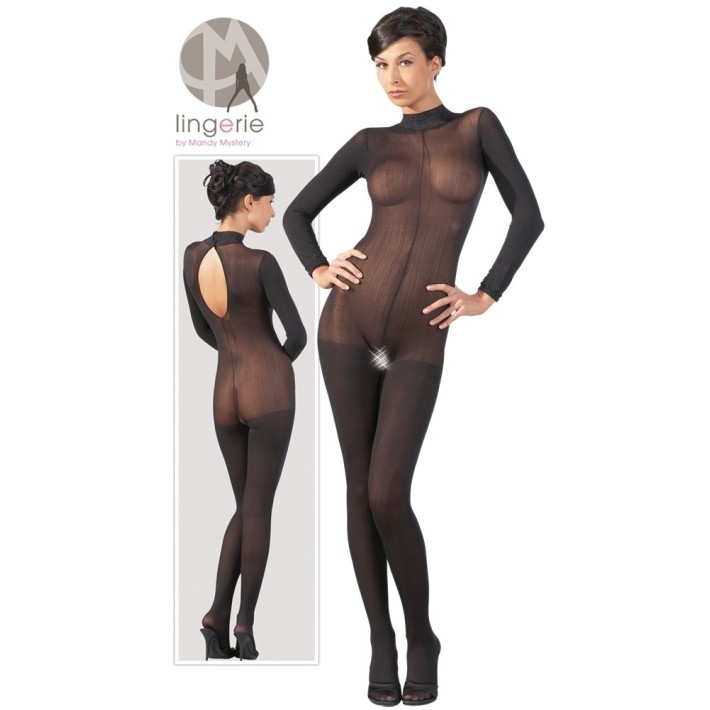 Catsuit Decupat Mandy, Negru, S/m