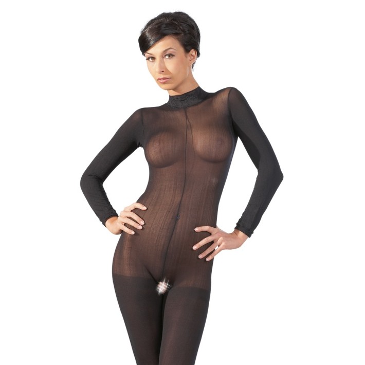 Catsuit Decupat Mandy, Negru, S/m