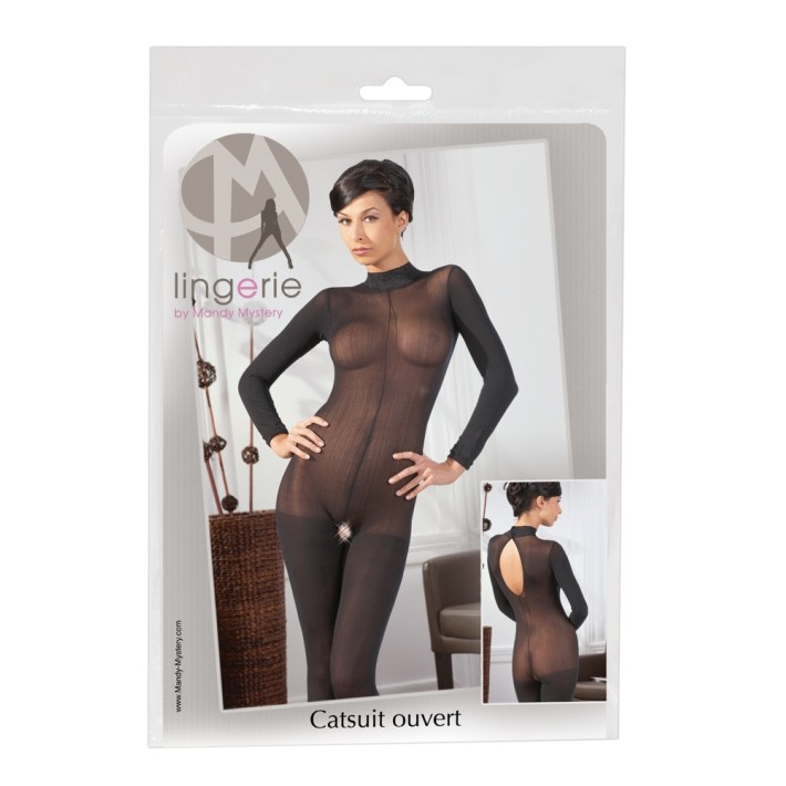 Catsuit Decupat Sexy, Negru, M/l