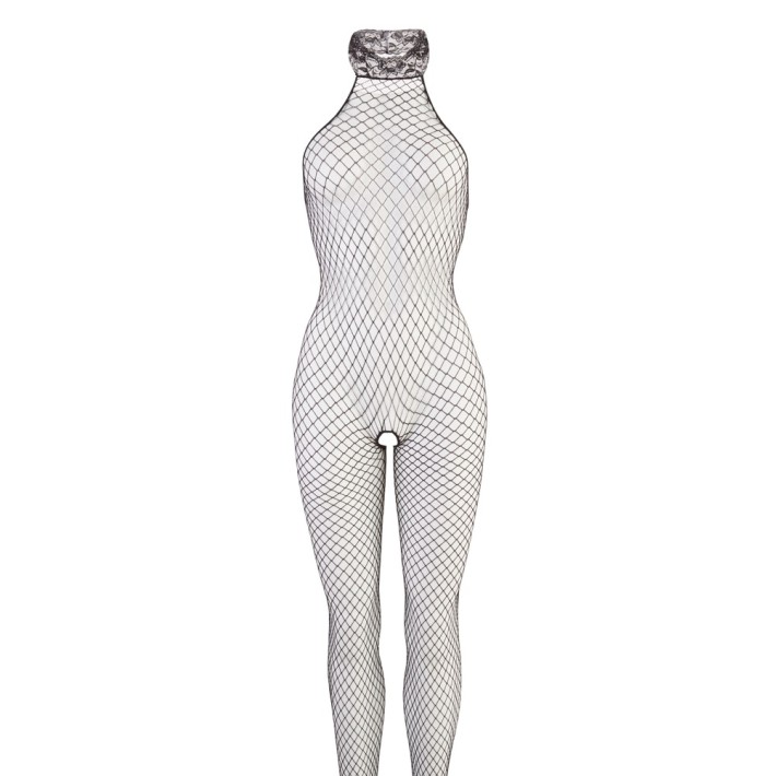 Catsuit Decupat Tip Plasa, Negru, S/m