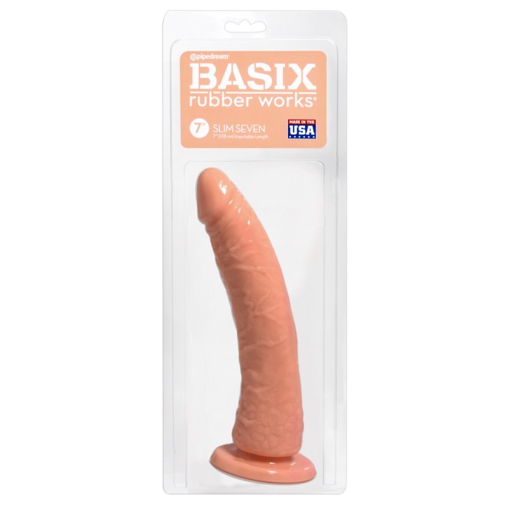 Dildo Clasic Cu Ventuza Slim 7, Natural, 17.8 Cm