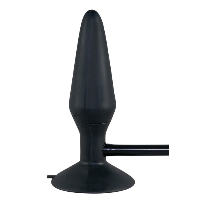 Dop Anal Gonflabil True Black, Negru, 15 Cm