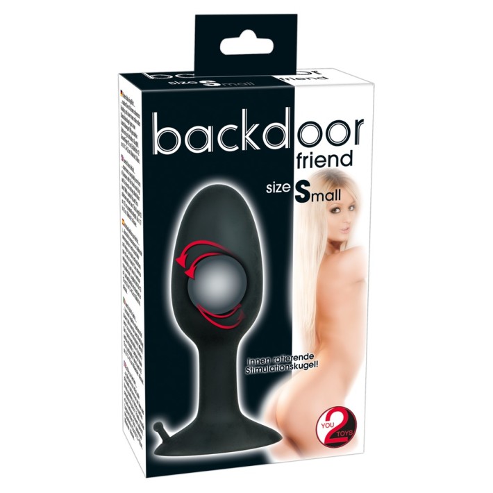Dop Anal Backdoor Friend Small, Negru, 9 Cm