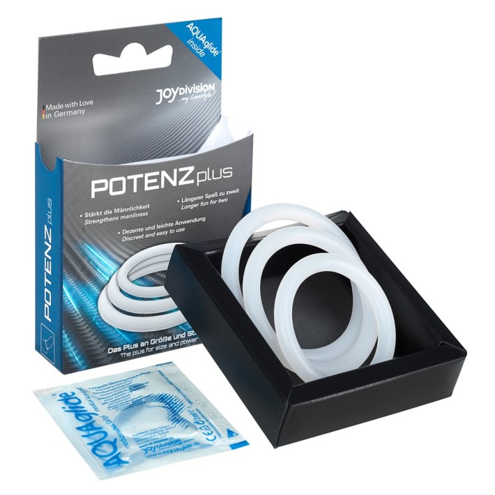 Set 3 Inele Penis Potenzplus, S, M, L, Transparent