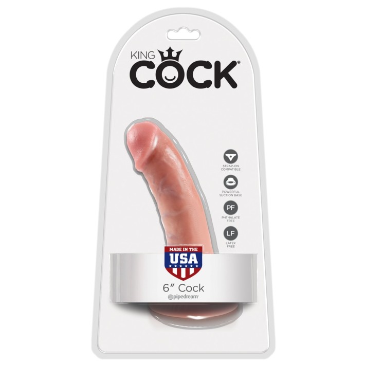 Dildo Realistic Cu Ventuza King Cock, Natural, 15 Cm