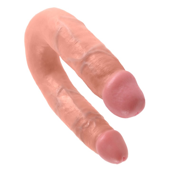 Dildo Dublu King Cock Medium, Natural, 34.5 Cm