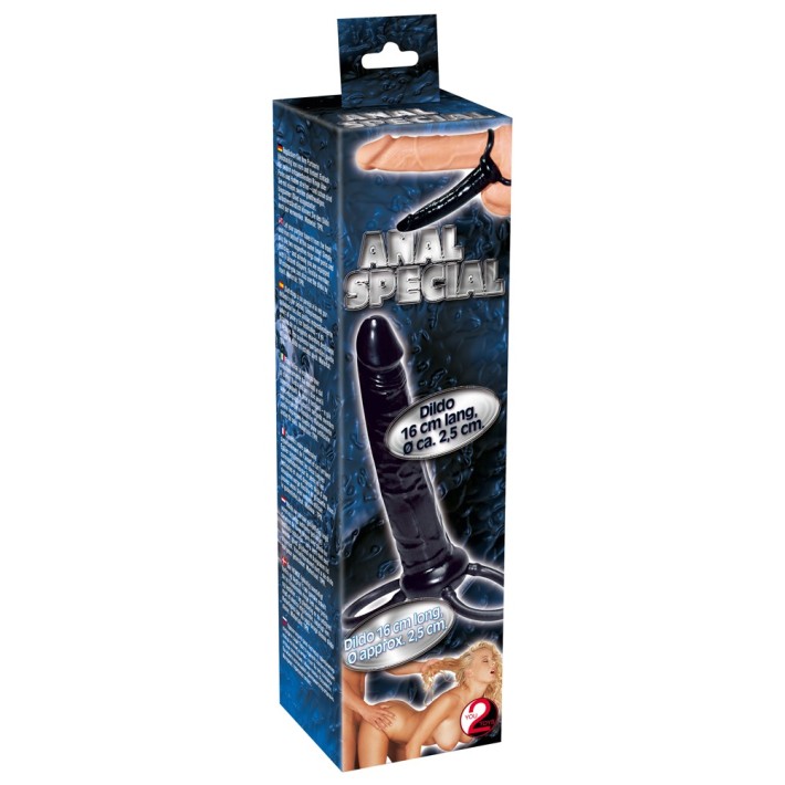 Strap-on Anal Pentru Barbati, Negru, 16 Cm