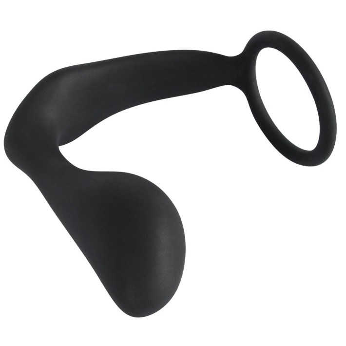 Inel Penis Cu Stimulator Anal Black Velvet, Negru