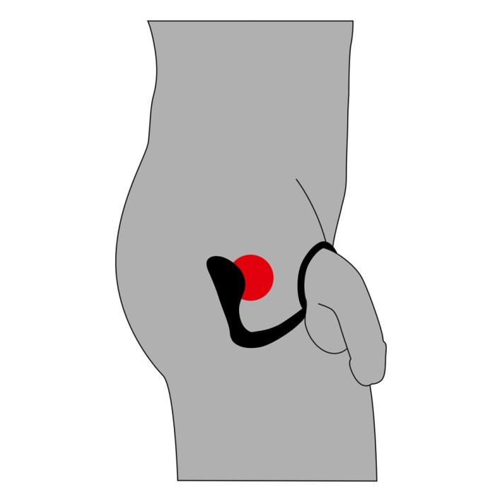 Inel Penis Cu Stimulator Anal Black Velvet, Negru