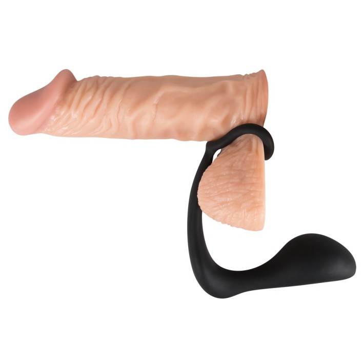 Inel Penis Cu Stimulator Anal Black Velvet, Negru