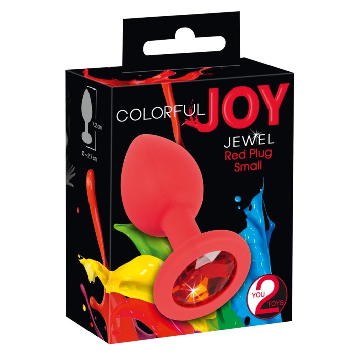 Dop Anal Colorful Joy Jewel, Rosu, 7 Cm