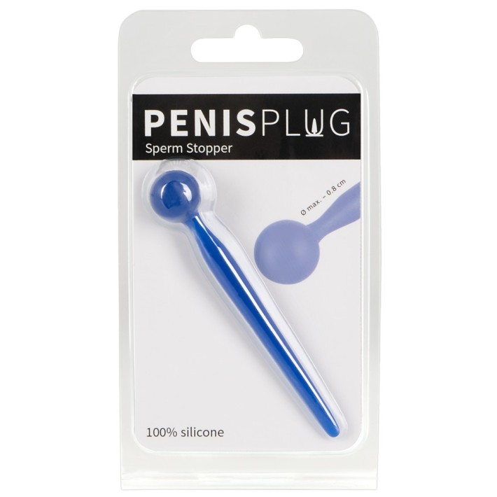 Dop Pentru Penis Sperm Stopper, Albastru, 9.5 Cm