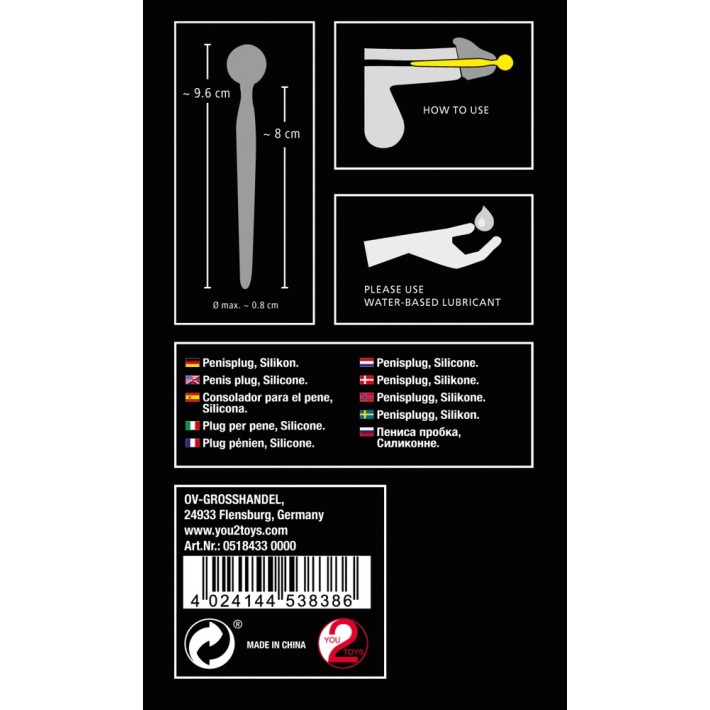 Dop Pentru Penis Sperm Stopper, Albastru, 9.5 Cm