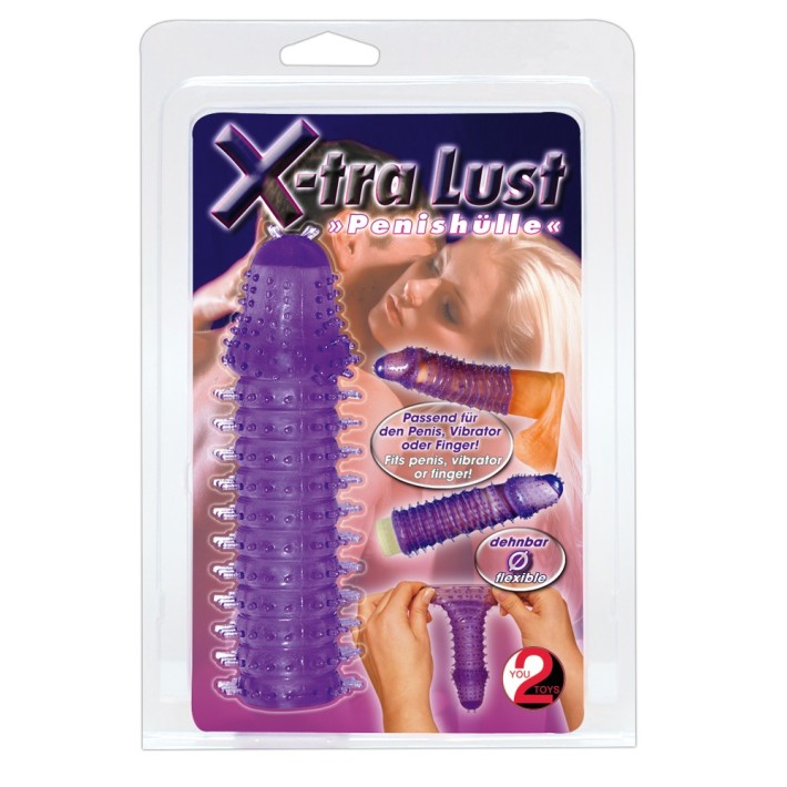 Extensie/manson Penis Sleeve X-tra Lust, Mov, 14.5 Cm