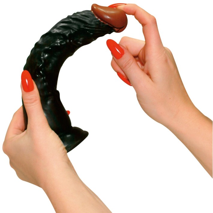 Dildo African Lover Dong, Negru, 23 Cm