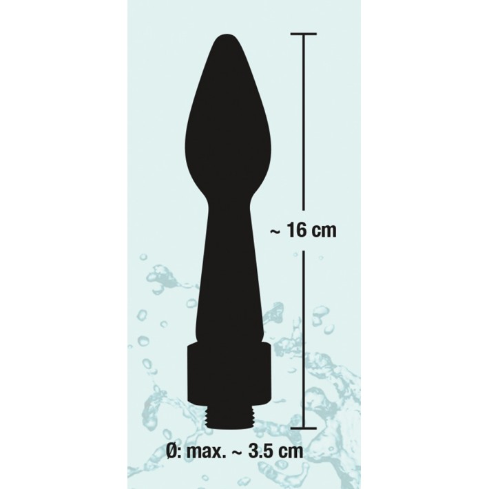 Irigator Anal Douche Rear Splash, Negru, 16 Cm