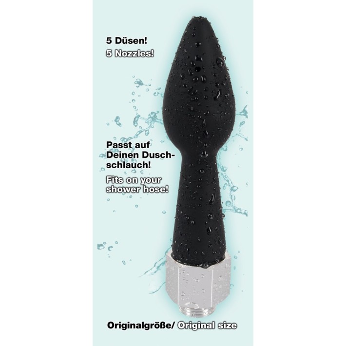 Irigator Anal Douche Rear Splash, Negru, 16 Cm