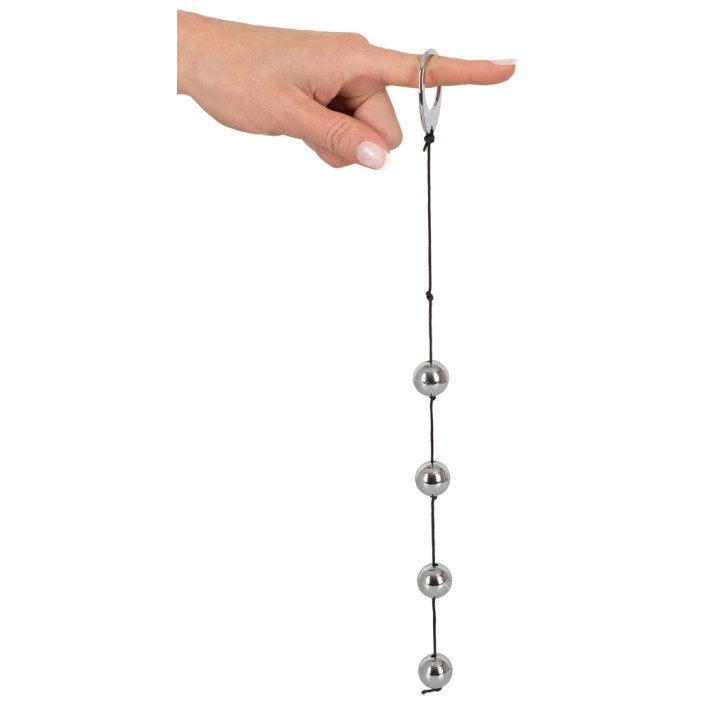 Bile Anale Metalice Cu Snur, Argintiu