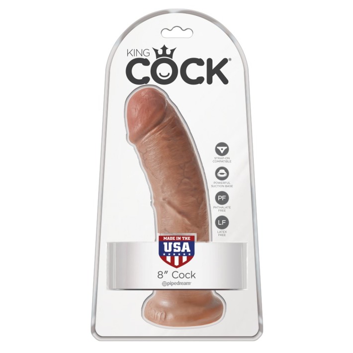 Dildo Realistic Cu Ventuza King Cock, Natural, 20 Cm