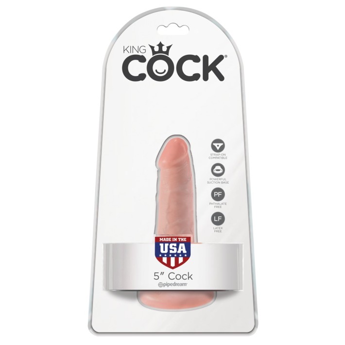 Dildo Realistic Cu Ventuza King Cock, Natural, 14 Cm