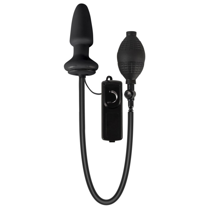 Dop Anal Gonflabil Cu Vibratii Fanny Hills, Negru, 11 Cm