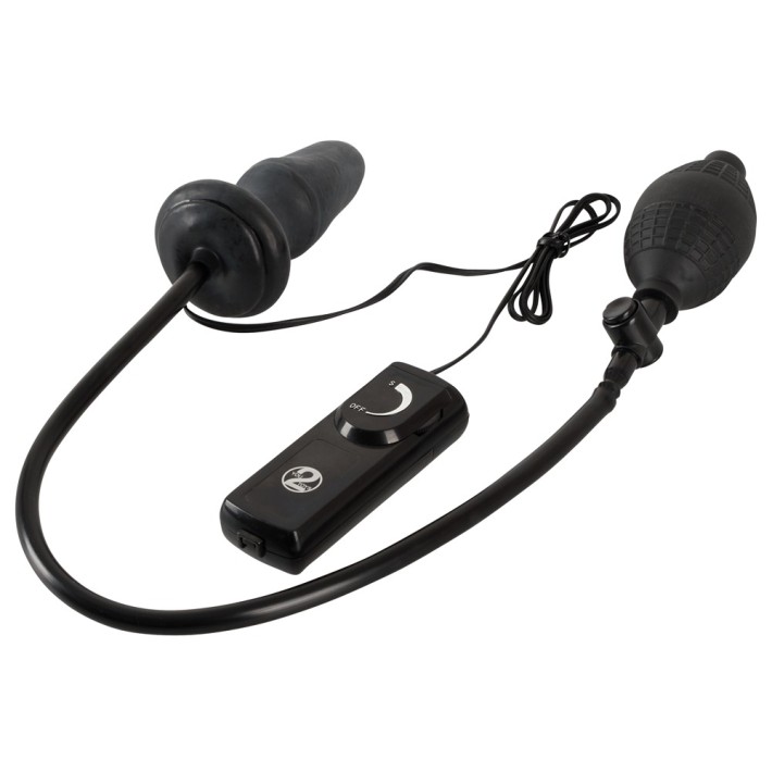 Dop Anal Gonflabil Cu Vibratii Fanny Hills, Negru, 11 Cm