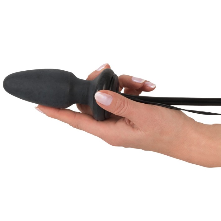 Dop Anal Gonflabil Cu Vibratii Fanny Hills, Negru, 11 Cm