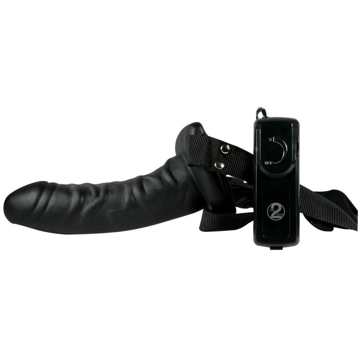 Strap-on/extensie Penis Cu Vibratii Easy Rider, Negru, 17 Cm