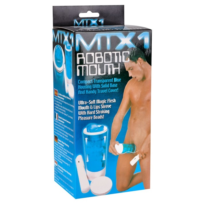 Masturbator Mtx1 Robotic Mouth Up And Down, Albastru Transparent