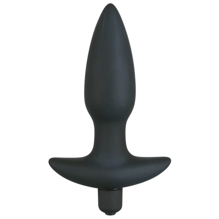 Dop Anal Cu Vibratii Black Velvet Medium, Negru, 12 Cm