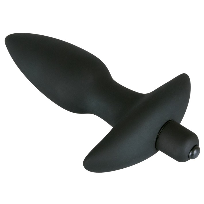 Dop Anal Cu Vibratii Black Velvet Medium, Negru, 12 Cm