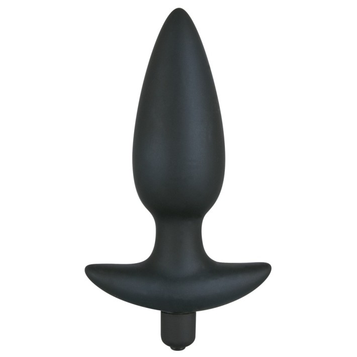Dop Anal Cu Vibratii Black Velvets Large, Negru, 17 Cm
