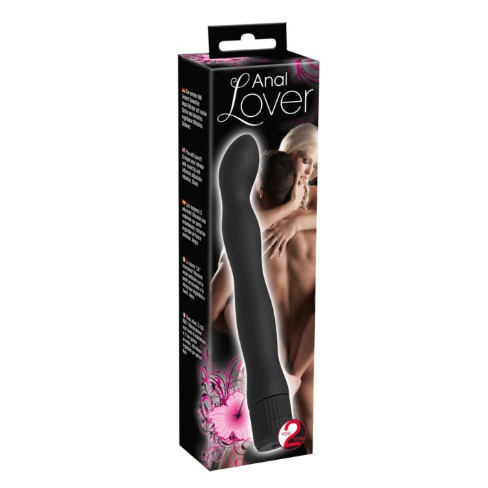 Vibrator Anal Lover, Negru, 18 Cm