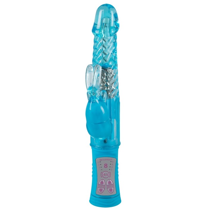 Vibrator Rabbit Sugar Babe, Albastru, 22 Cm