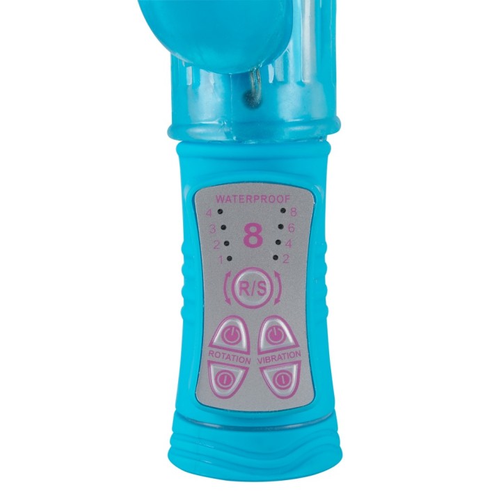 Vibrator Rabbit Sugar Babe, Albastru, 22 Cm