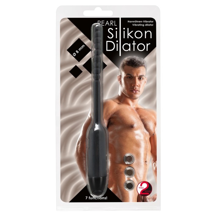 Dilatator Cu Vibratii / Vibrator Pentru Stimulare Uretrala (barbati) Pearl, Negru, 19 Cm