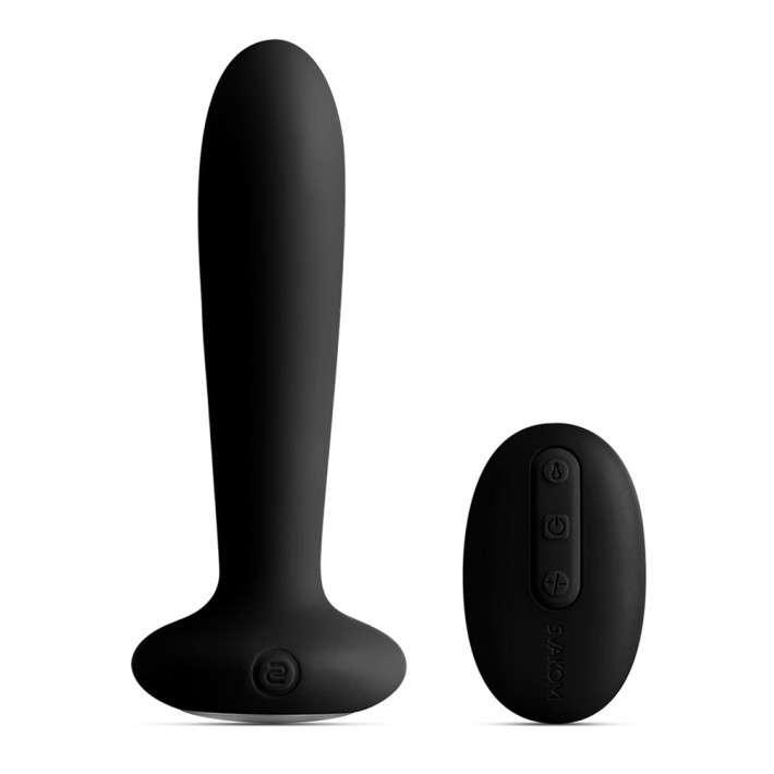 Dop Anal Unisex Cu Vibratii Si Incalzire Primo, Negru, 12 Cm