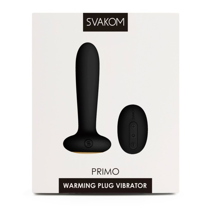 Dop Anal Unisex Cu Vibratii Si Incalzire Primo, Negru, 12 Cm