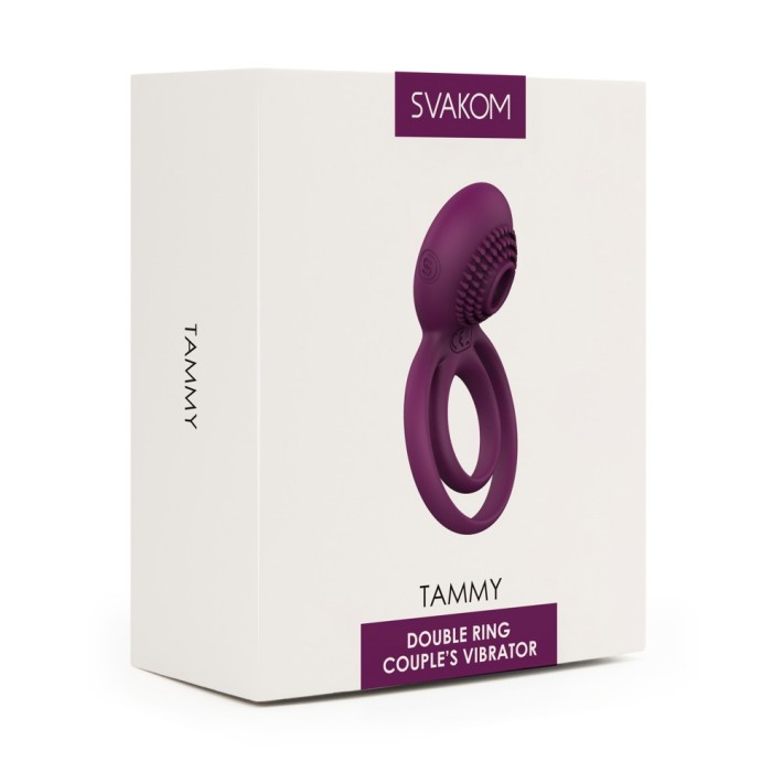 Inel Penis Vibrator Dublu Tammy, Violet