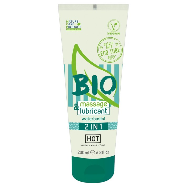 Lubrifiant + Gel De Masaj Pe Baza De Apa Bio 2 In 1, 200 Ml