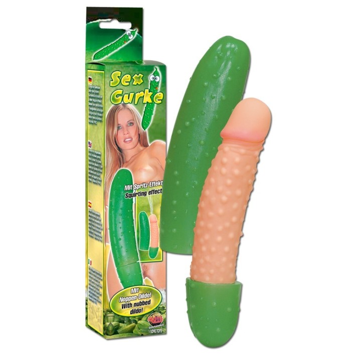 Dildo Fantezie Castravete, Verde, 16.5 Cm