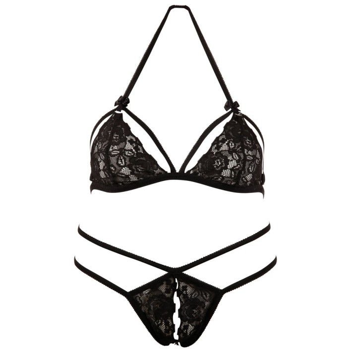 Set Sutien Si Chilotei Sexy Din Dantela, Negru, M