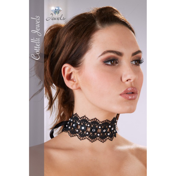 Colier Tip Choker Din Broderie Si Cristale
