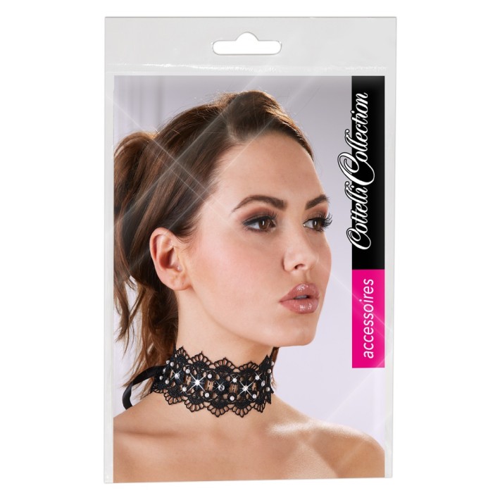 Colier Tip Choker Din Broderie Si Cristale