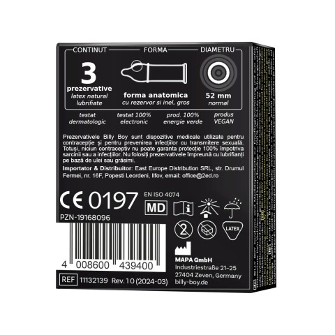 BILLY BOY, Prezervative Billy Boy Love Longer 3 Buc, pasiune.ro