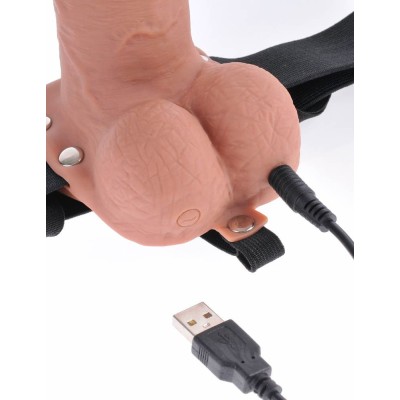 Strap-on/extensie Penis Cu Vibratii, Brun, 17 Cm