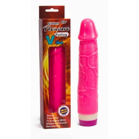 Vibratoare Realistice, Vibrator Waves Of Pleasure Fantasy Vibe, Roz, 21 Cm, pasiune.ro
