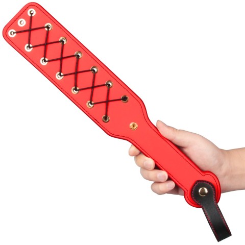 Bice si cravase sex, Padela Rebellion Reign Rope Paddle, Rosu, 38 Cm, pasiune.ro