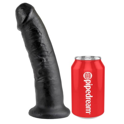 dildo, Dildo Clasic Cu Ventuza King Cock, Negru, 22.5 Cm, pasiune.ro