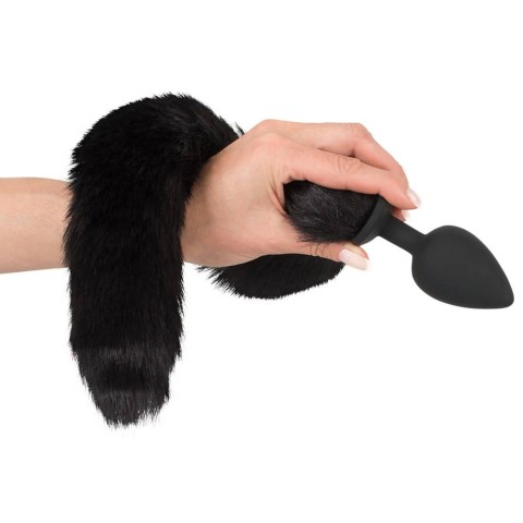 Accesorii sexuale, Set Pet Play Dop Anal Si Urechiuse Cu Blanita, Negru, pasiune.ro